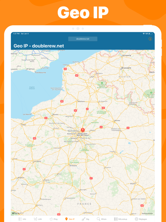 ‎Utilitaire de Réseau Capture d'écran