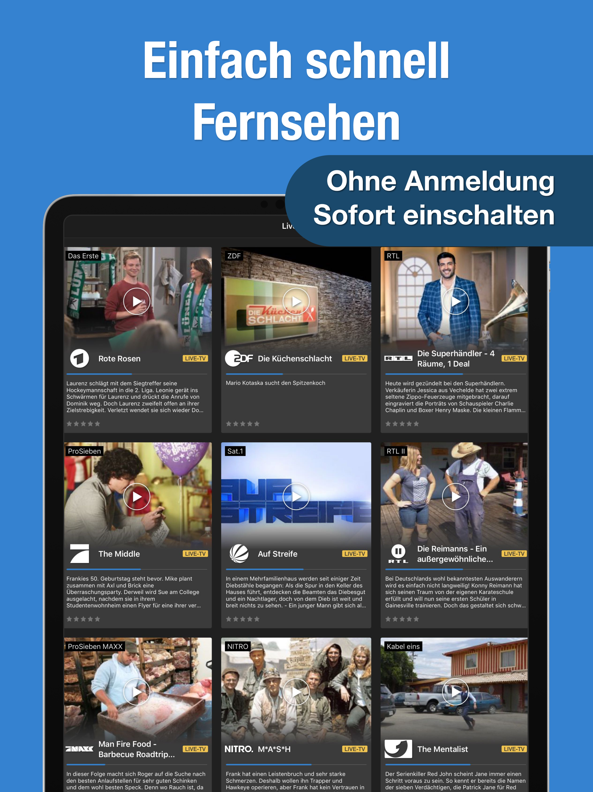 TV.de Live TV Streaming