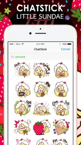 Little Sundae Emoji Stickers for iMessage Free screenshot #1 for iPhone