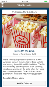 Trine University Campus Activities screenshot