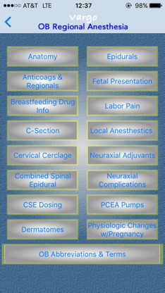 Vargo OB Regional Anesthesia screenshot 1