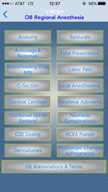 Vargo OB Regional Anesthesia screenshot 1 of 1
