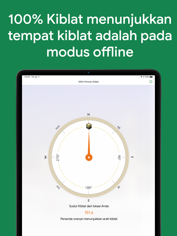 Arah Kiblat Qibla Compass 100