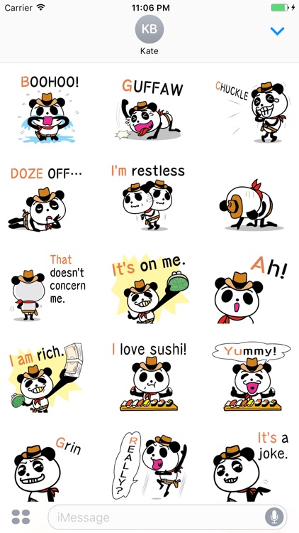 Cowboy Jack the panda stickers