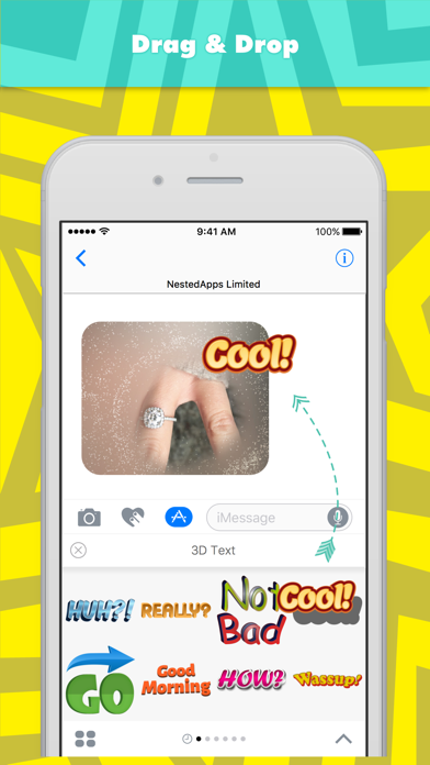三维文字贴纸，设计：NestedApps Stickers screenshot