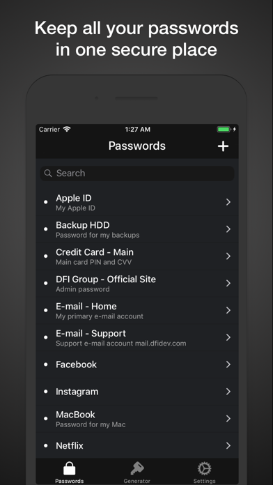 Passwords Cloud Screenshot