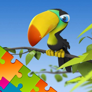 鳥 拼圖 簡單 和 硬 - 學習 拼圖 對於 孩子們