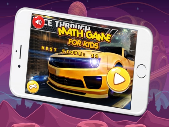 The genius basic addition flash cards with racing iPad screenshot