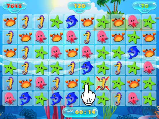 Screenshot #4 pour Poisson Mer Animaux Puzzle Amusement Match 3 Relax