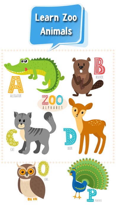 Screenshot #1 pour Abc Baby First Zoo Alphabets For Kids