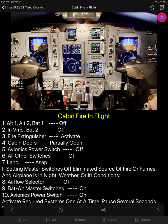 Cirrus SR22 G3 Turbo Checklist iPad screenshot