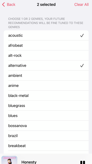Jinx - Music Recommendations Screenshot