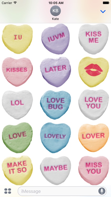 Candy Hearts Stickers #1 for iMessage screenshot-3