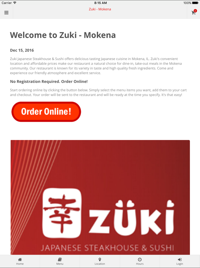 Zuki Mokena Online Ordering