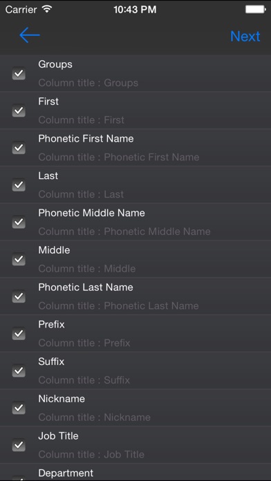 Contacts to Excelのスクリーンショット4 Contacts to Excelのスクリーンショット4