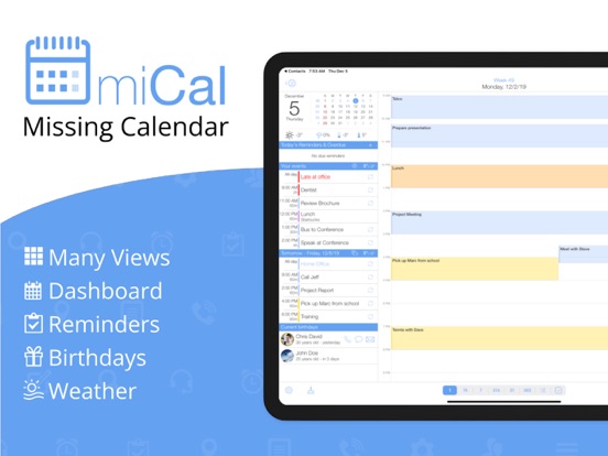 miCal - de missende kalender iPad app afbeelding 1