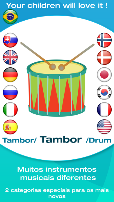 Instrumentos Musicais:Cartões Flash Bebê Gratuitos screenshot 1