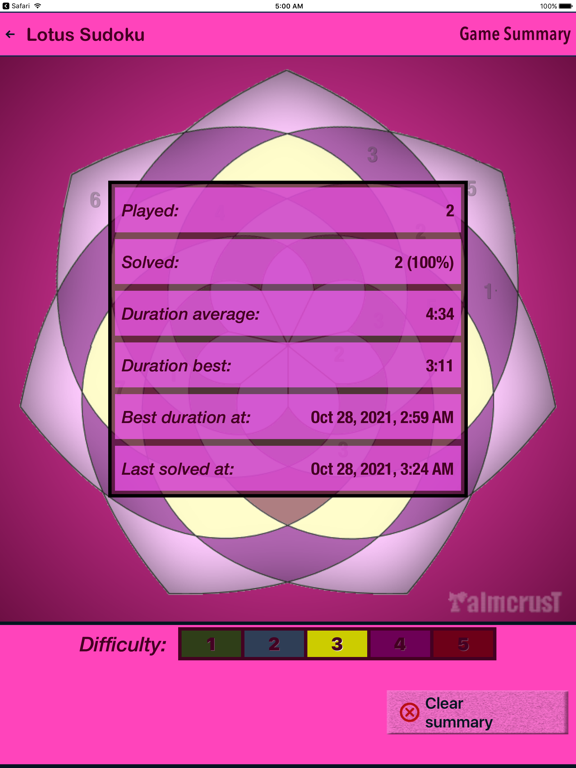 Lotus Sudoku iPad screenshot