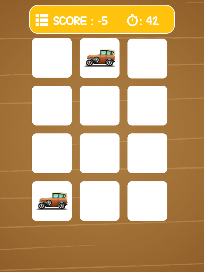 Matching Car Cards Educational Games for Kids