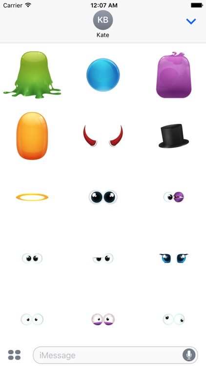 Monster Emoji Face Stickers
