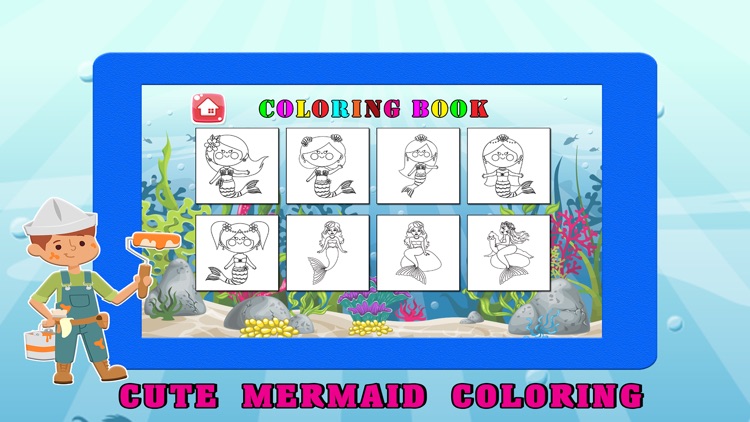 Mermaid Coloring Book Learning Game For Kids Girls
