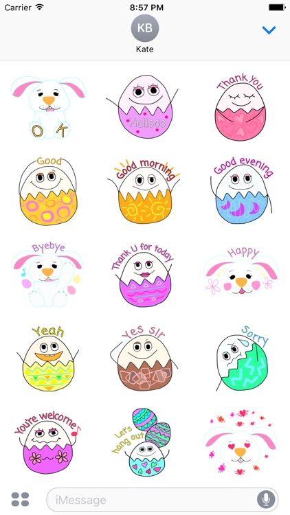 Happy Bunny Egg Stickers for Easter Day