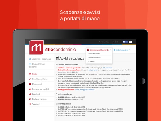 MioCondominio iPad screenshot 2