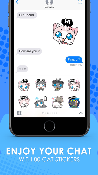 Screenshot #2 pour เหมียวแชทคอลเลคชั่น สติกเกอร์ สำหรับ iMessage ฟรี
