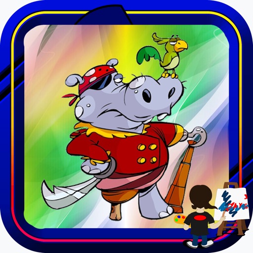Book Colouring For Cartoon Hippos Version iOS App