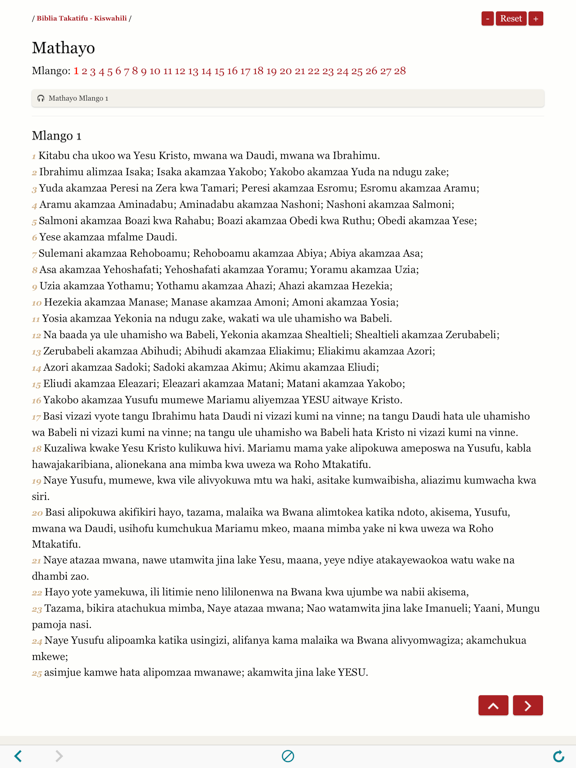 Biblia Takatifu : Bible in Swahili Audio book iPad screenshot
