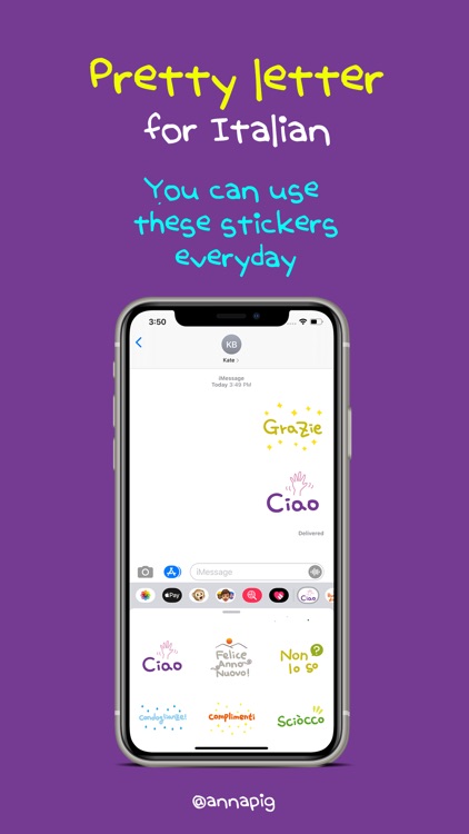 Pretty letter for Italian