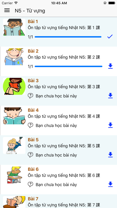 Screenshot #2 pour Tu Vung Tieng Nhat - Offline