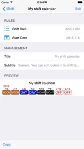 iShift Calendar screenshot #3 for iPhone