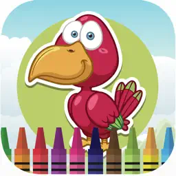 Small birds coloring book for kids games app icon