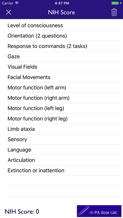 NIH Score & stroke tools