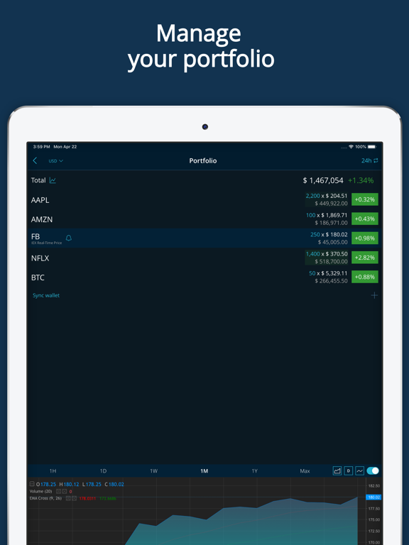 LiveQuote: Split-Screen Stocks iPad screenshot 5 - Finance app