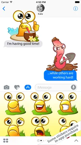 Game screenshot Snail & Worm – funny Stickers Smileys & Emoji apk