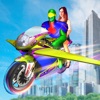 Flying Bike Spider Hero Game