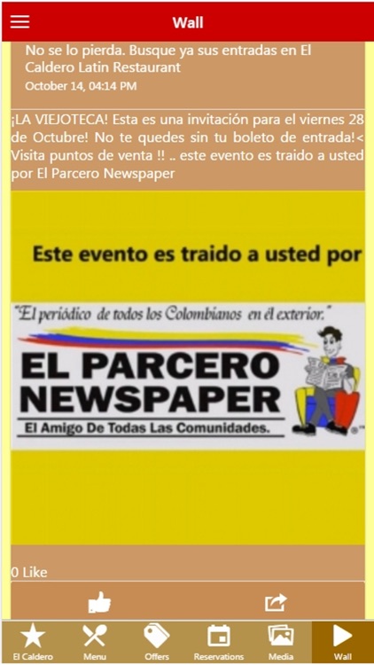 El Caldero Latin Restaurant.