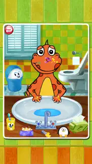 dino bath & dress up- potty training game for kids iphone screenshot 2