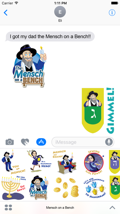 Screenshot #1 pour The Mensch on a Bench Stickers