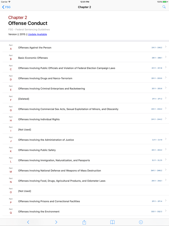 Federal Sentencing Guidelines (LawStack's FSG) iPad screenshot