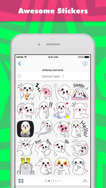 Cartoon Seal - 1 stickers by wpitipong