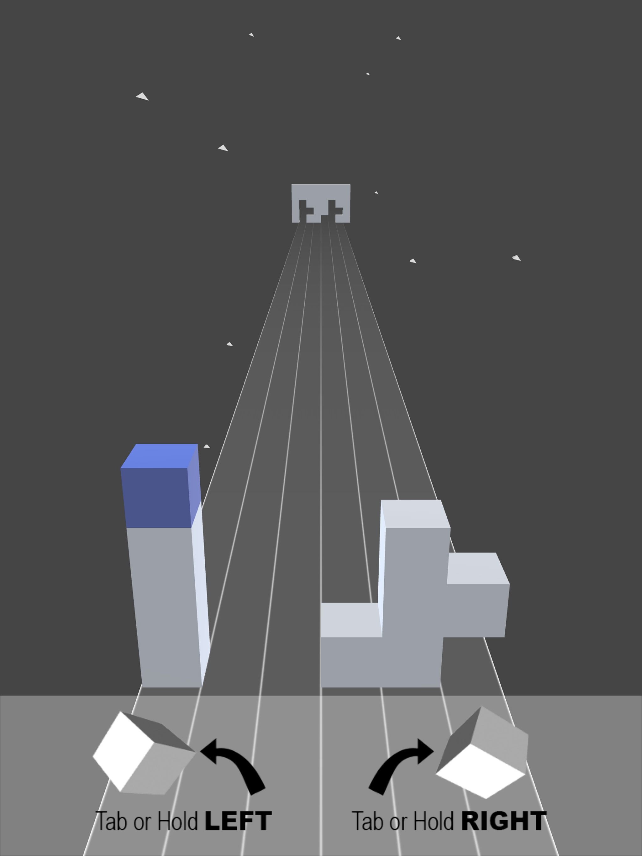 Fill the hole - Roll the cube to the left or right