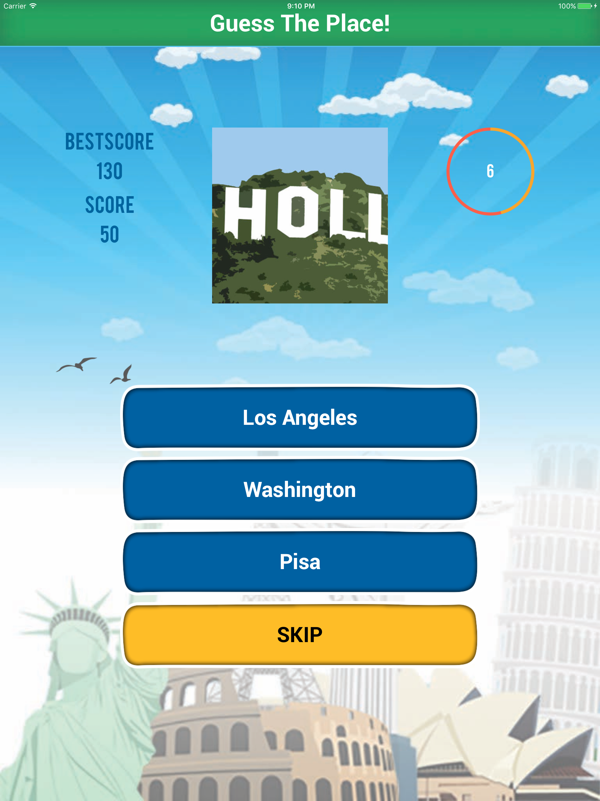 Guess the Place Quiz - City or Country