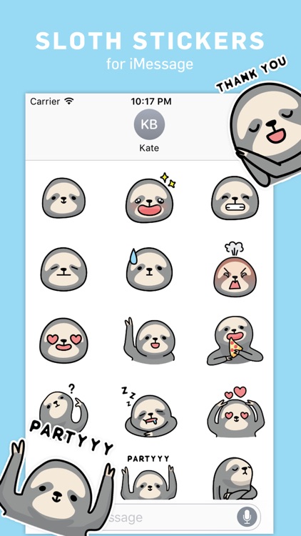 Sloth Sticker Pack for iMessage