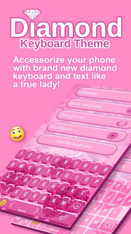 Diamond Keyboard Theme - Fancy Fonts Skins & Emoji
