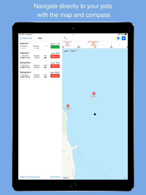 Crab and Shrimp Pot Tracker iPad screenshot 7 - Sports app