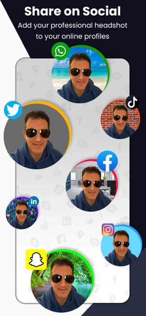 ‎Screenshot des virtuellen Headshot-Fotoeditors