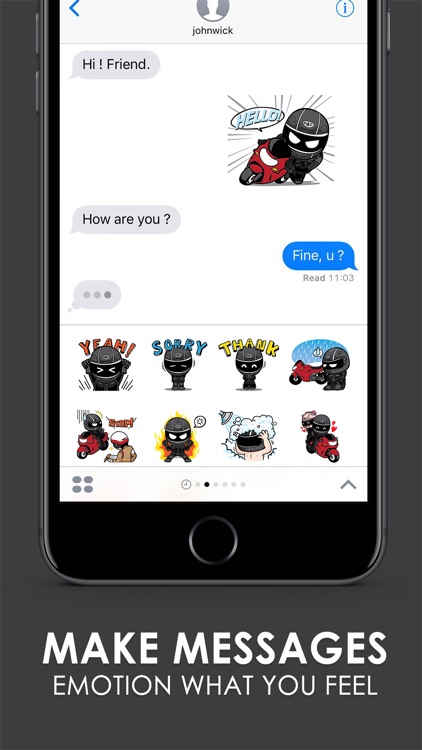 Freeman Rider Emoji Stickers for iMessage